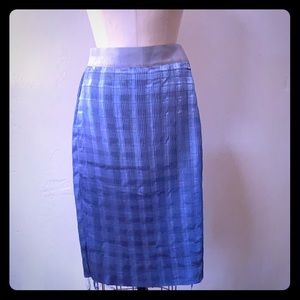 Blue Skirt with grosgrain waist and side zip